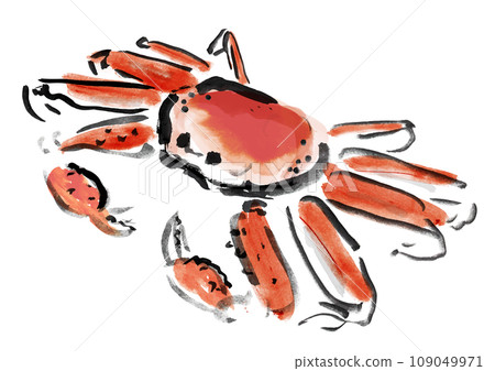 Snow crab Japanese style hand drawn illustration Snow crab Japanese style hand drawn illustration 109049971