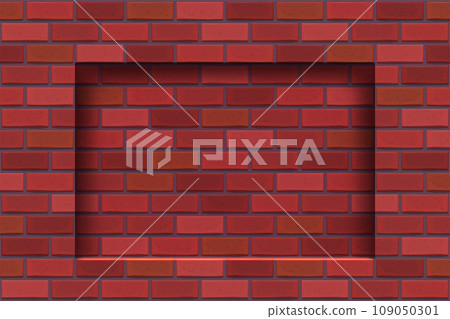 a red color brickwall with shadow dip a red color brickwall with shadow dip 109050301