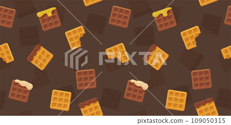 a flat belgian waffles backdrop seamless pattern 109050315