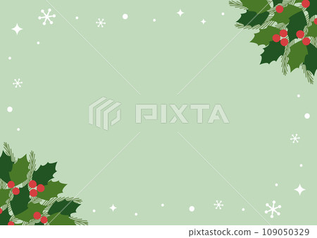 冬青聖誕框架背景淡綠色 109050329