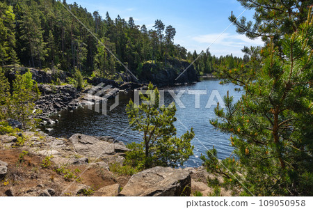 Rocky coast of Valaam Island 109050958