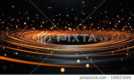 Shining orange vortex background on a black background "AI generated image" 109051699