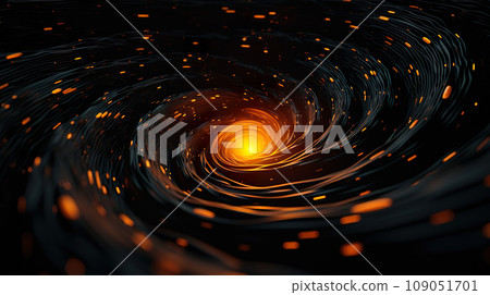 Shining orange vortex background on a black background "AI generated image" 109051701