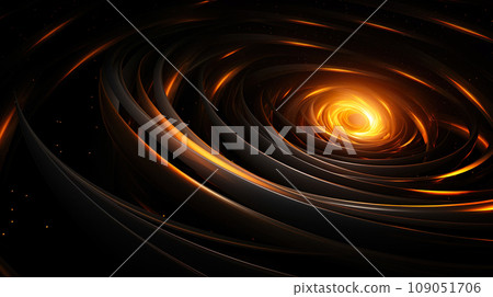 Shining orange vortex background on a black background "AI generated image" 109051706