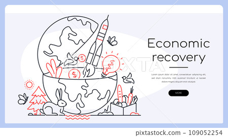 Economic recovery - modern colorful line design style banner 109052254