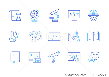 Science and education - set of modern line design style icons 109052271