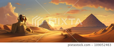 埃及全景與獅身人面像與金字塔:人工智慧工作 埃及全景與獅身人面像與金字塔:人工智慧工作 109052463