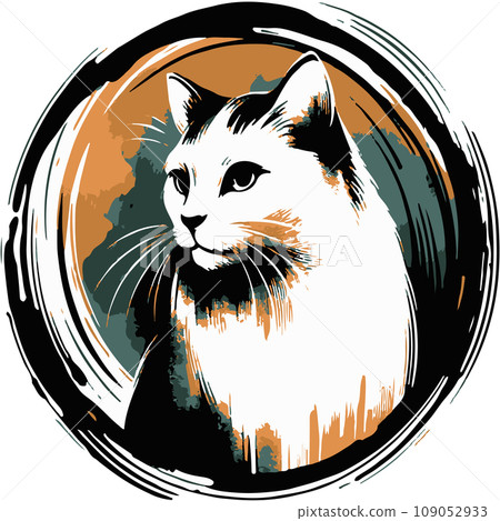 Illustration of a cat that can be used as an icon Illustration of a cat that can be used as an icon 109052933