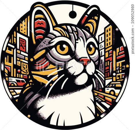 Illustration of a cat that can be used as an icon Illustration of a cat that can be used as an icon 109052980
