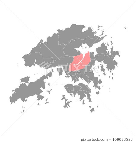Sha Tin district map, administrative division of Hong Kong. Vector illustration. Sha Tin district map, administrative division of Hong Kong. Vector illustration. 109053583