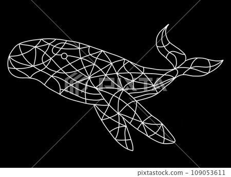 Whale Icon Illustration Isolated on White Background. Whale Icon Illustration Isolated on White Background. 109053611