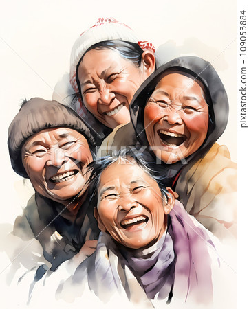 Senior women from Asian countries Senior women from Asian countries 109053884