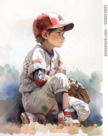 表情嚴肅的棒球男孩 表情嚴肅的棒球男孩 109053885