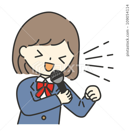 女學生拿著麥克風發表聲明 109054114