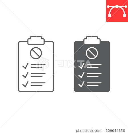 Pest control checklist line and glyph icon, form and test, clipboard icon vector icon, vector graphics, editable stroke outline sign, eps 10. Pest control checklist line and glyph icon, form and test, clipboard icon vector icon, vector graphics, editable stroke outline sign, eps 10. 109054858