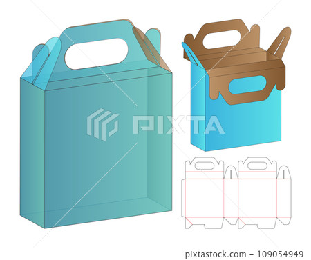 Box packaging die cut template design. 3d mock-up Box packaging die cut template design. 3d mock-up 109054949