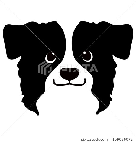 Simple and cute border collie face silhouette Simple and cute border collie face silhouette 109056072