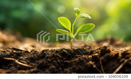 Baby plant growing outside, new tree seedling, nature concept 109056109