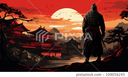 Samurai by the Japan houses, a member of a powerful military caste in feudal Japan, especially a member of the class of military retainers of the daimyos Samurai by the Japan houses, a member of a powerful military caste in feudal Japan, especially a member of the class of military retainers of the daimyos 109056245