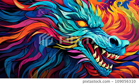 Abstract beautiful colored Dragon vector patterns. Seamless Dragon pattern background. Abstract beautiful colored Dragon vector patterns. Seamless Dragon pattern background. 109056310