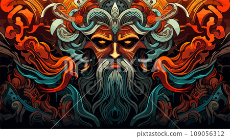 Abstract beautiful colored vector Viking patterns. Ancient warrior pattern background. Abstract beautiful colored vector Viking patterns. Ancient warrior pattern background. 109056312