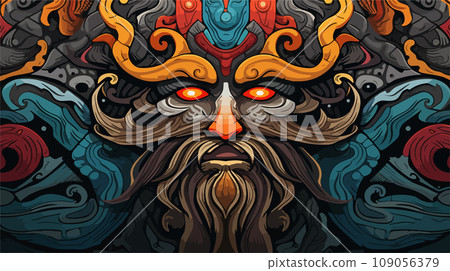 Abstract beautiful colored vector Viking patterns. Ancient warrior pattern background. Abstract beautiful colored vector Viking patterns. Ancient warrior pattern background. 109056379