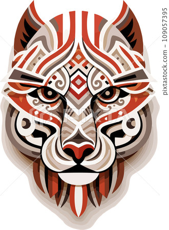 Vector ornamental ancient wolf, dog head illustration. Abstract historical mythology dog or wolf head logo. Good for print or tattoo Vector ornamental ancient wolf, dog head illustration. Abstract historical mythology dog or wolf head logo. Good for print or tattoo 109057395