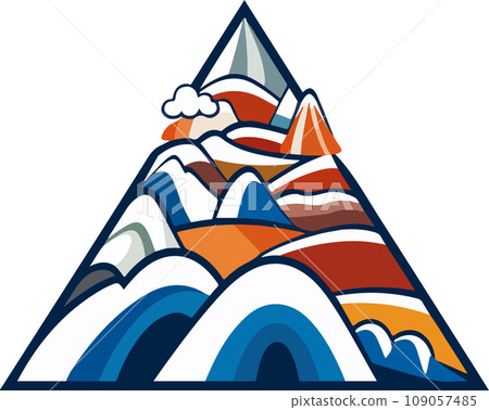 Vector ornamental traditional decorative ethnic mountains illustration. Abstract historical mythology whimsical mountain logo. Good for print or tattoo Vector ornamental traditional decorative ethnic mountains illustration. Abstract historical mythology whimsical mountain logo. Good for print or tattoo 109057485