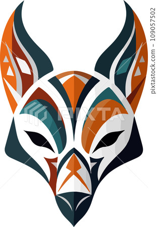 Vector ornamental ancient fox head illustration. Abstract historical mythology fox head logo. Good for print or tattoo Vector ornamental ancient fox head illustration. Abstract historical mythology fox head logo. Good for print or tattoo 109057502
