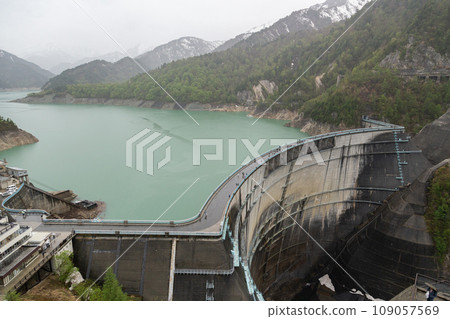 Kurobe Dam in the rain Kurobe Dam in the rain 109057569