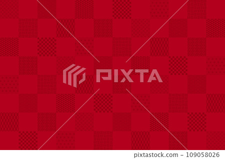 Checkered pattern with various Japanese patterns 109058026