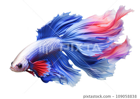 Image of of betta fish with colorful on white background. Fishs., Pet., Animals. Image of of betta fish with colorful on white background. Fishs., Pet., Animals. 109058838