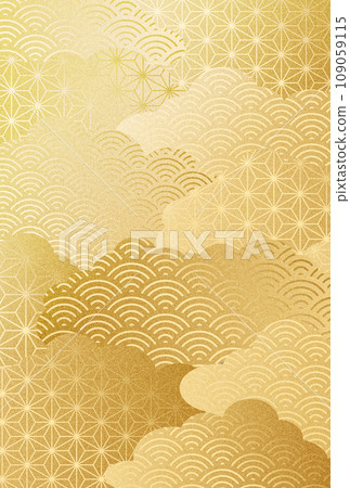 2024新年賀卡背景金色，豪華，新年，新年賀卡，雲彩， 109059115