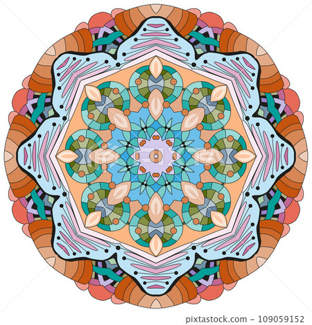 Colorful cute Mandalas. Decorative unusual round ornaments. 109059152