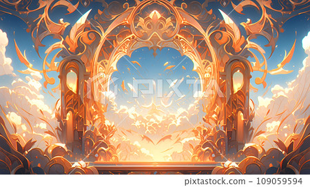 Abstract Golden Gate Fantasy Illustration Abstract Golden Gate Fantasy Illustration 109059594