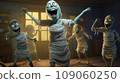 Cartoon mummy dancing and having a good time at a party 109060250