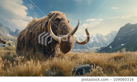 Huge mammoth in the wild nature, wildlife concept Huge mammoth in the wild nature, wildlife concept 109060316