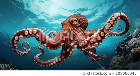 Huge octopus underwater at the sea, nature and wildlife concept 109060343