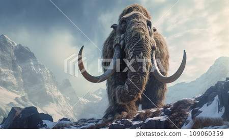 Huge mammoth in the wild nature, wildlife concept 109060359