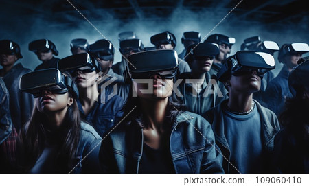 People with virtual reality glasses, VR life in reality, future life 109060410