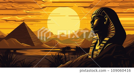 Huge Sphinx a winged monster having a womans head and a lions body. It propounded a riddle about the three ages of man 109060416