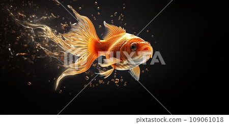 Gold fish, a small reddish-golden Eurasian carp, popular in ponds and aquariums, nature concept Gold fish, a small reddish-golden Eurasian carp, popular in ponds and aquariums, nature concept 109061018