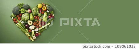 Banner. vegetables and fruits in the form of a heart. food for Valentine's Day. vegan food. The 14th of February. Banner. vegetables and fruits in the form of a heart. food for Valentine's Day. vegan food. The 14th of February. 109061032