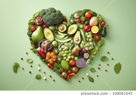 vegetables and fruits in the form of a heart. food for Valentine's Day. vegan food. The 14th of February. vegetables and fruits in the form of a heart. food for Valentine's Day. vegan food. The 14th of February. 109061045