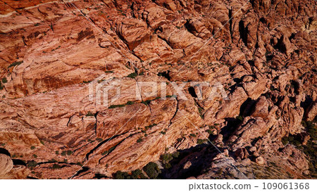 Amazing Red Rock Canyon in the Nevada Desert - aerial view 109061368