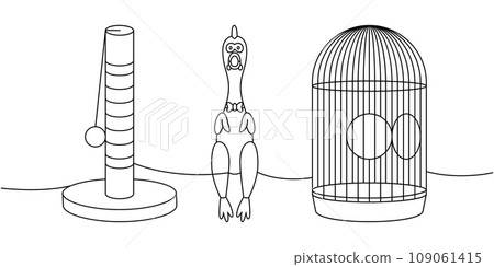 Pet supplies set one line continuous drawing Stock