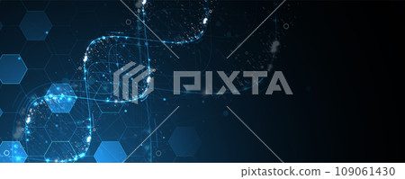 Abstract DNA technology. Science medical concept. Futuristic background. Wireframe molecules structure Abstract DNA technology. Science medical concept. Futuristic background. Wireframe molecules structure 109061430