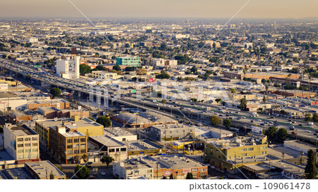 Los Angeles from above wide angle view - Los Angeles Drone footage 109061478