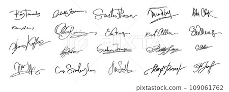 Autographs Set. Collection of Business Contract Signatures 109061762