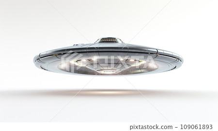 UFO on a white background. Realistic Unidentified flying object. 109061893